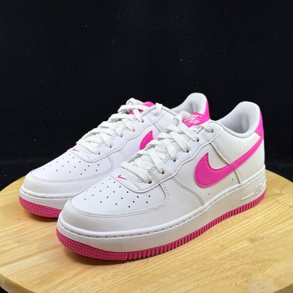 Nike Air Force 1 White/Laser Fuchsia (FV5948 102) Big Kid's 7Y Women’s 8.5 - Picture 7 of 10